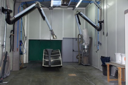 carbon grinding / buffing zone